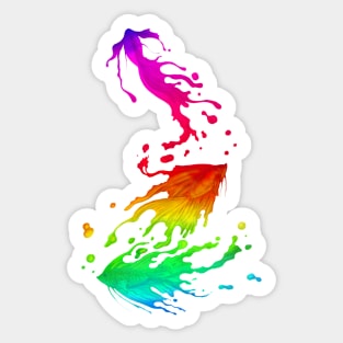 Rainbow Fighting Fish Sticker